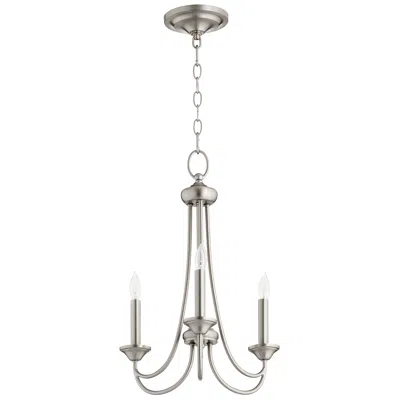 Quorum International Brooks 3lt Satin Nickel Chandelier In Silver