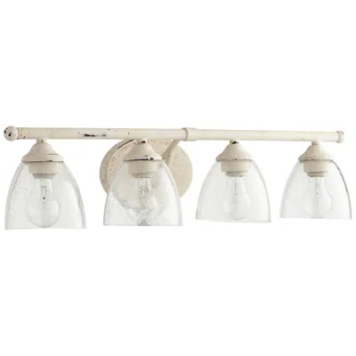 Quorum International Brooks 4lt Persian White W Seeded Glass Vanity Light
