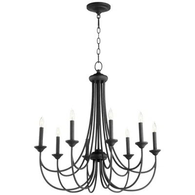Quorum International Brooks 8lt Textured Black Chandelier In Multi