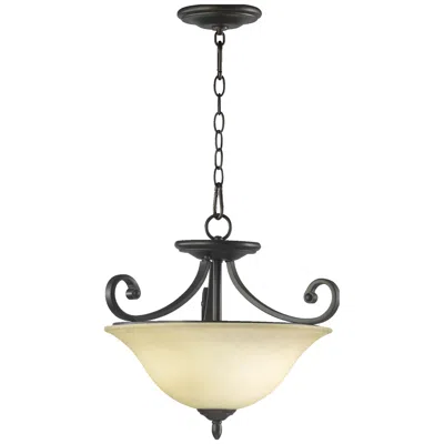 Quorum International Bryant 3lt Oiled Brozne Semi-flush Mount