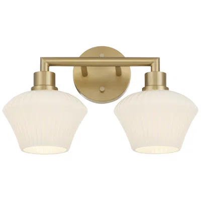 Quorum International Cassini 2lt Aged Brass Vanity Light In Gold