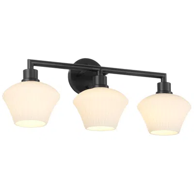 Quorum International Cassini 3lt Matte Black Vanity Light