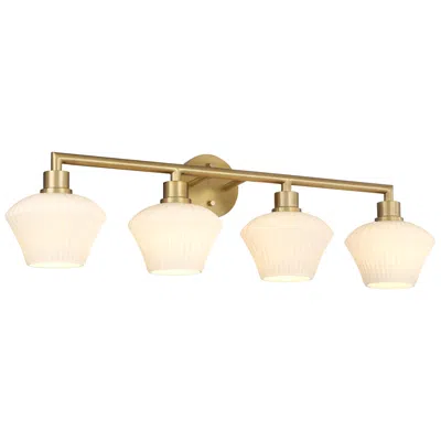 Quorum International Cassini 4lt Aged Brass Vanity Light