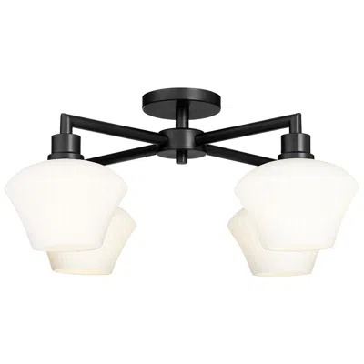 Quorum International Cassini 4lt Matte Black Ceiling Mount