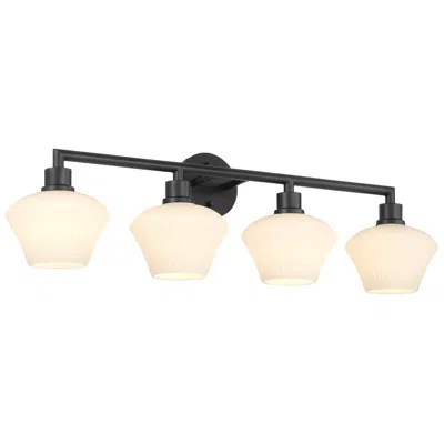 Quorum International Cassini 4lt Matte Black Vanity Light