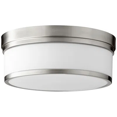 Quorum International Celeste 14" Satin Nickel Ceiling Mount In White