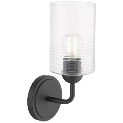 Quorum International Charlotte 1lt Gl Matte Black Wall Mount In Transparent
