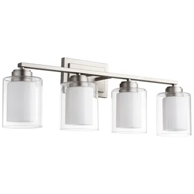 Quorum International Charlotte 3lt Aged Brass Vanity Light In White