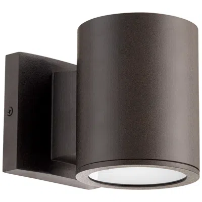 Quorum International Cylinder 1lt Bronze Led Outdoor Wall Light In Black