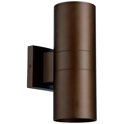 Quorum International Cylinder 2lt 4" Oiled Bronze Wall Lantern