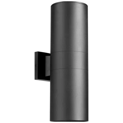 Quorum International Cylinder 2lt 6" Textured Black Wall Lantern