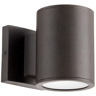 Quorum International Cylinder 2lt Bronze Led Outdoor Wall Light In Black