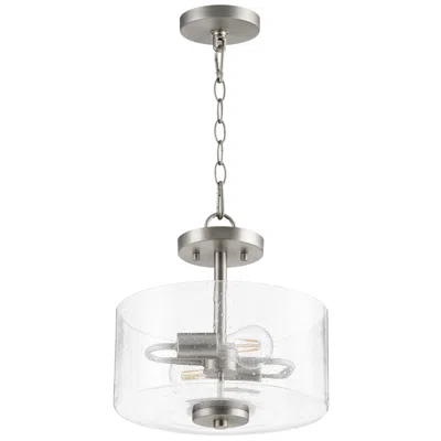 Quorum International Dakota 2lt Satin Nickel Semi-flush Mount In Silver