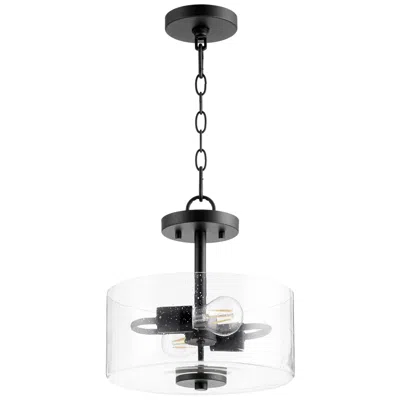 Quorum International Dakota 2lt Textured Black Semi-flush Mount