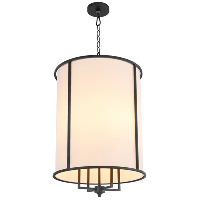 Quorum International Eldorado 18" Matte Black Entry Pendant In Brown