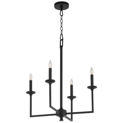 Quorum International Eldorado 4lt Matte Black Chandelier