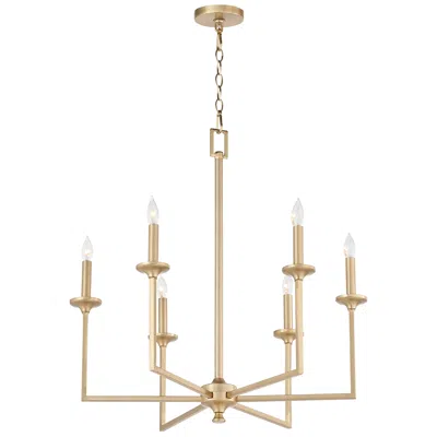 Quorum International Eldorado 6lt Aged Brass Chandelier