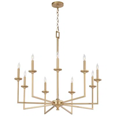 Quorum International Eldorado 9lt Aged Brass Chandelier