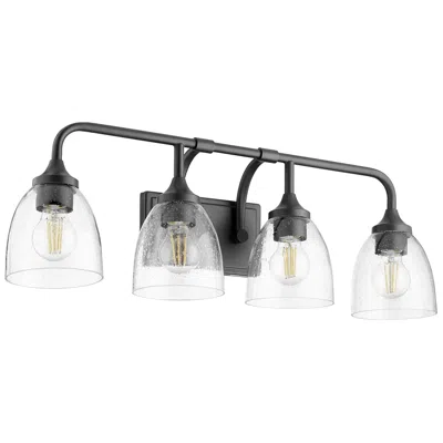 Quorum International Enclave 4lt Matte Black W Seeded Glass Vanity Light