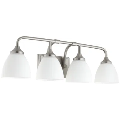 Quorum International Enclave 4lt Satin Nickel Vanity Light In Silver
