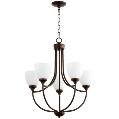 Quorum International Enclave 5lt Oiled Bronze Chandelier