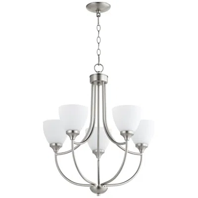 Quorum International Enclave 5lt Satin Nickel Chandelier