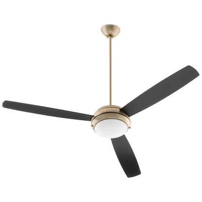 Quorum International Expo 60" 3 Blade Aged Brass Led Ceiling Fan In Black
