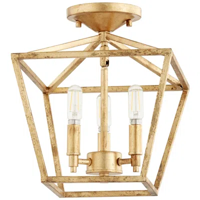 Quorum International Gabriel 3lt Gold Leaf Ceiling Mount