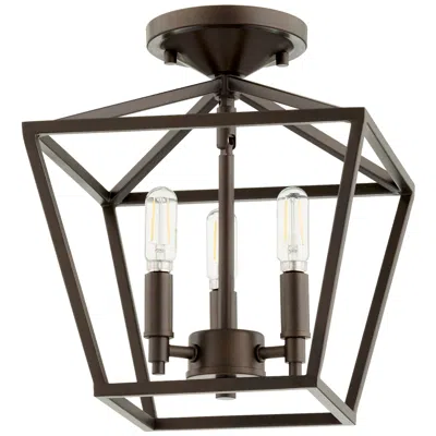 Quorum International Gabriel 3lt Oiled Bronze Ceiling Mount In Multi