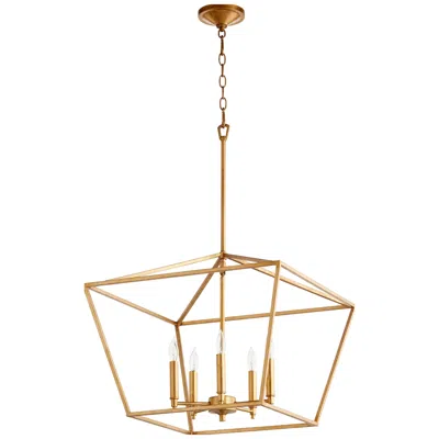 Quorum International Gabriel 5 Light Traditional Gold Leaf Chandelier