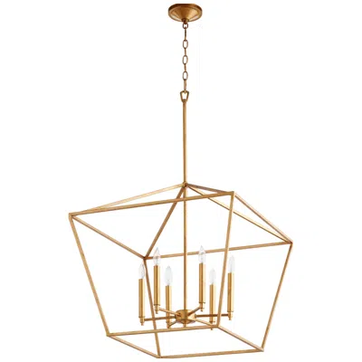 Quorum International Gabriel 6 Light Traditional Gold Leaf Chandelier