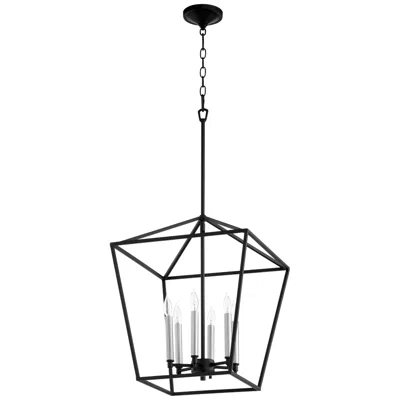 Quorum International Gabriel 6lt Textured Black Entry Pendant