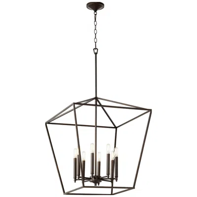 Quorum International Gabriel 8lt Oiled Bronze Entry Pendant In Black
