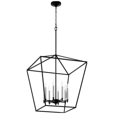 Quorum International Gabriel 8lt Textured Black Entry Pendant