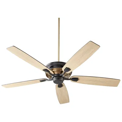Quorum International Gamble 60" Black Traditional Ceiling Fan In Gold