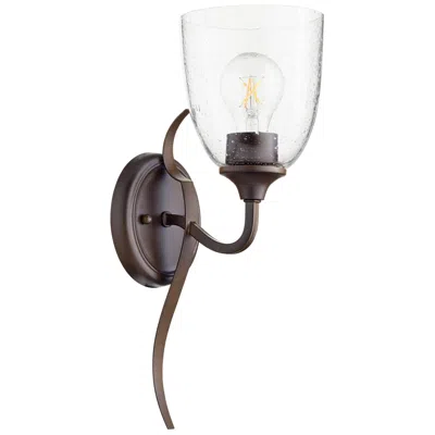 Quorum International Jardin 1lt Oiled Bronze W Seeded Glass Wall Mount