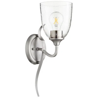 Quorum International Jardin 1lt Satin Nickel W Seeded Glass Wall Mount