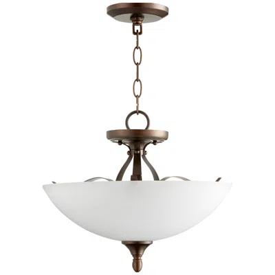 Quorum International Jardin 3lt Oiled Bronze Semi-flush Mount