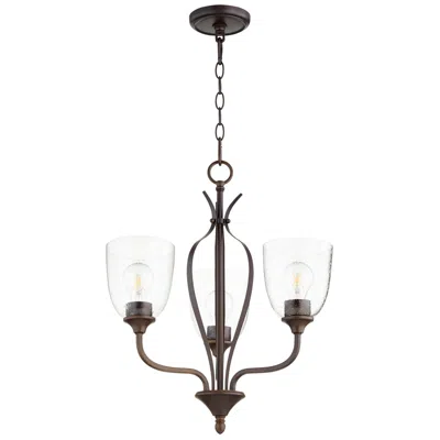 Quorum International Jardin 3lt Oiled Bronze W Seeded Glass Chandelier