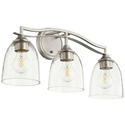Quorum International Jardin 3lt Satin Nickel W Clear Seeded Vanity Light In Silver