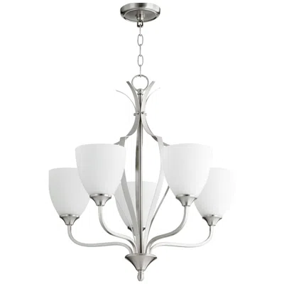 Quorum International Jardin 5lt Satin Nickel Chandelier In Silver