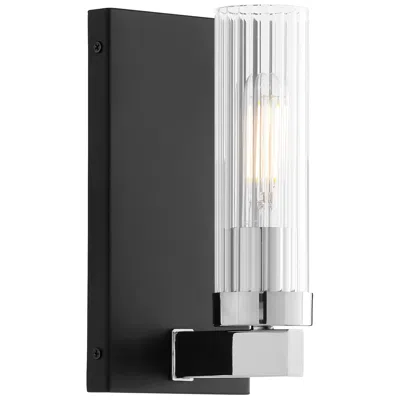 Quorum International Kilbey 1lt Matte Black W Chrome Vanity Light