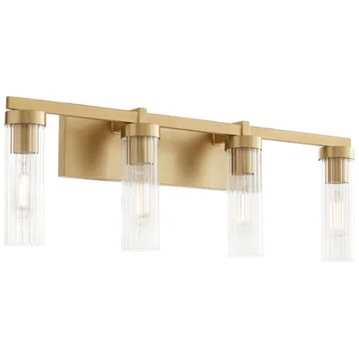 Quorum International Kilbey 4lt Aged Brass Vanity Light In Gold