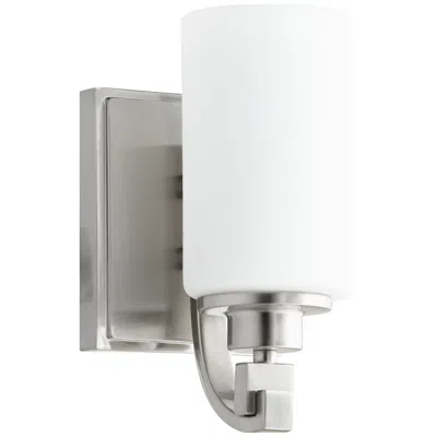 Quorum International Lancaster 1lt Satin Nickel Wall Mount In White