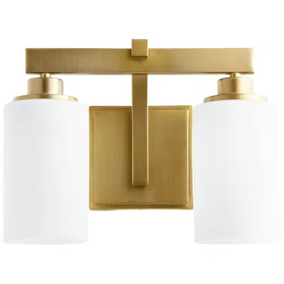 Quorum International Lancaster 2lt Aged Brass Vanity Light