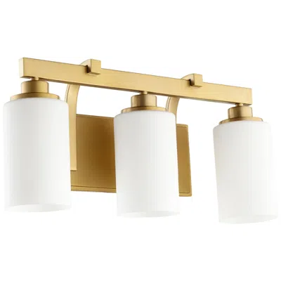 Quorum International Lancaster 3lt Aged Brass Vanity Light
