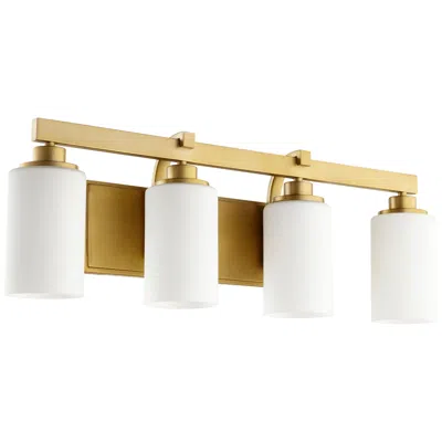 Quorum International Lancaster 4lt Aged Brass Vanity Light