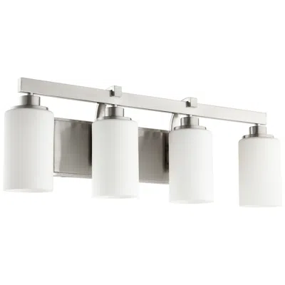 Quorum International Lancaster 4lt Satin Nickel Vanity Light