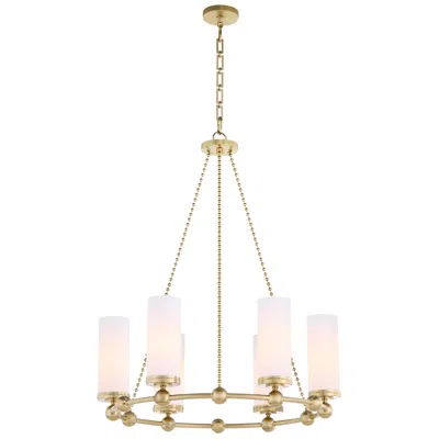Quorum International Lee Blvd 2.0 6lt Aged Brass Chandelier