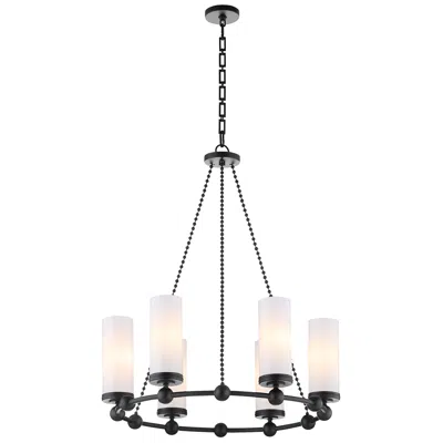 Quorum International Lee Blvd 2.0 6lt Matte Black Chandelier